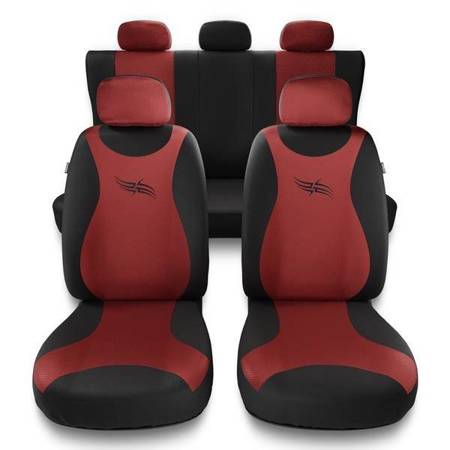 Uniwersalne pokrowce samochodowe do Hyundai i40 (2011-2019) - pokrowce na fotele - Auto-Dekor - Turbo - czerwony