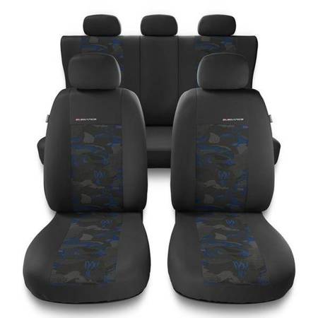 Uniwersalne pokrowce samochodowe do Seat Exeo (2009-2013) - pokrowce na fotele - Auto-Dekor - Elegance - niebieski