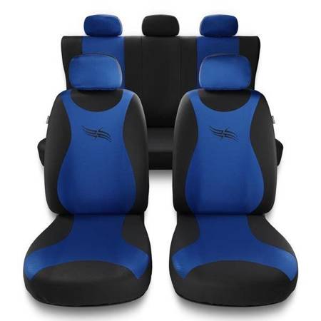 Uniwersalne pokrowce samochodowe do Suzuki Ignis I, II, III (2000-2019) - pokrowce na fotele - Auto-Dekor - Turbo - niebieski