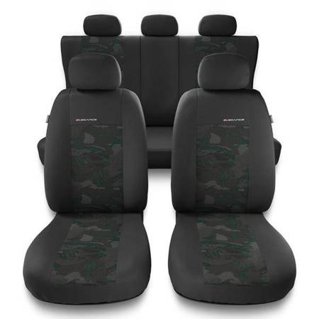 Uniwersalne pokrowce samochodowe do Toyota Yaris I, II, III (1999-2019) - pokrowce na fotele - Auto-Dekor - Elegance - zielony