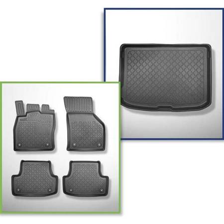 Zestaw: dywaniki TPE + mata do bagażnika do Audi A3 8V Hatchback, Sportback (08.2012-03.2020) - Aristar - Guardliner - górny bagażnik; także do wersji Quattro; nie do e-tron