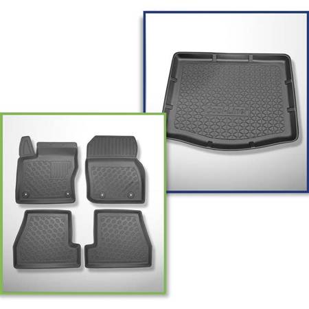 Zestaw: dywaniki TPE + mata do bagażnika do Ford Focus III Hatchback (03.2011-08.2018) - Aristar - Cool liner - z dojazdowym kołem zapasowym lub zestawem naprawczym