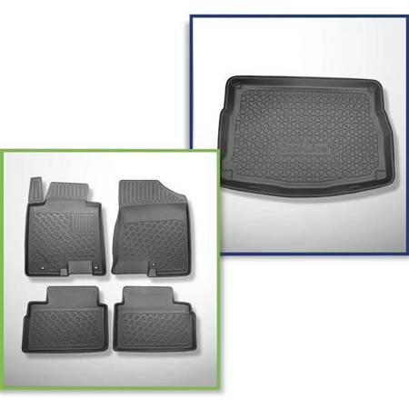 Zestaw: dywaniki TPE + mata do bagażnika do Kia Ceed II Hatchback (05.2012-05.2018) - Aristar - Cool liner - górny bagażnik (ze schowkiem)